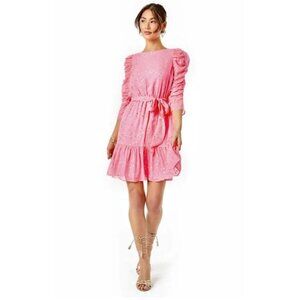 NWOT Lilly Pulitzer Channa Silk Long Sleeve Dress in Coral Sands Size 10